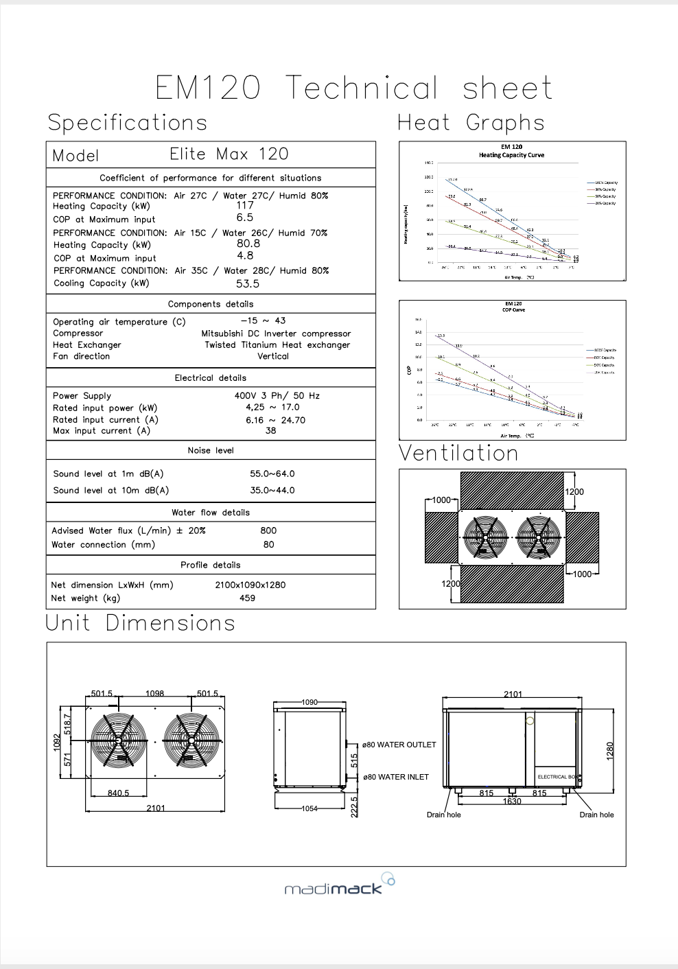 Elite Max 120 Swimming Pool Heat Pumps Madimack
